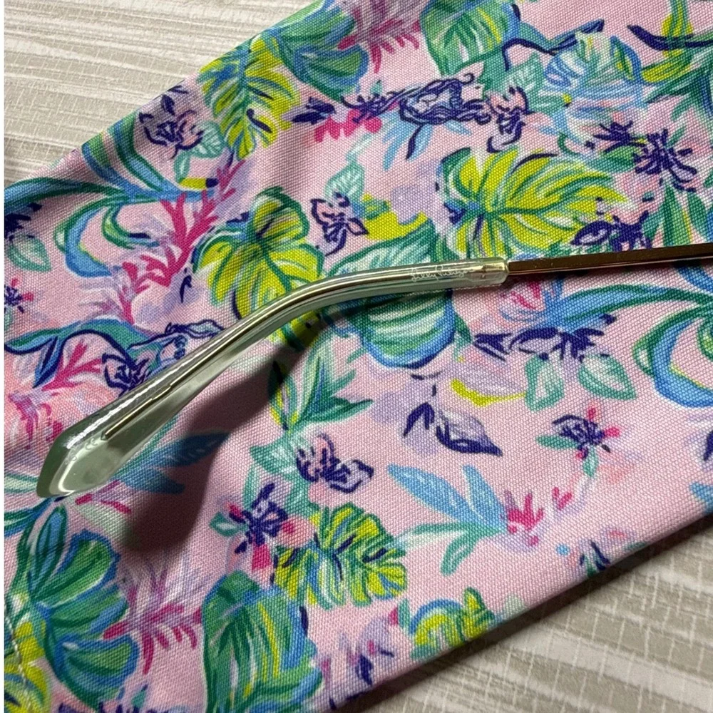 Lilly Pulitzer Adelia Polarized Sunglasses Gold Aviator Purple Floral Pouch 66mm Lilly Pulitzer Adelia Polarized Sunglasses Gold Aviator  main image 3